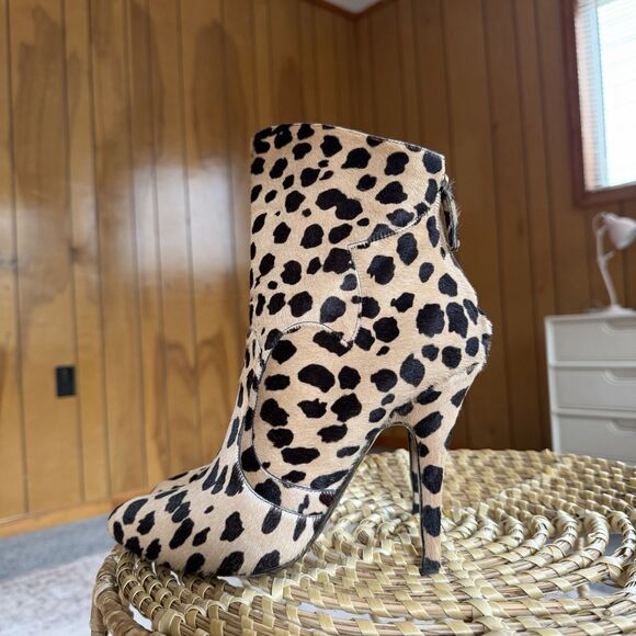 Giuseppe Zanotti x Balmain Leopard Pony Hide Ankle Boots Stiletto Heels Sz 39/9 - Picture 12 of 12